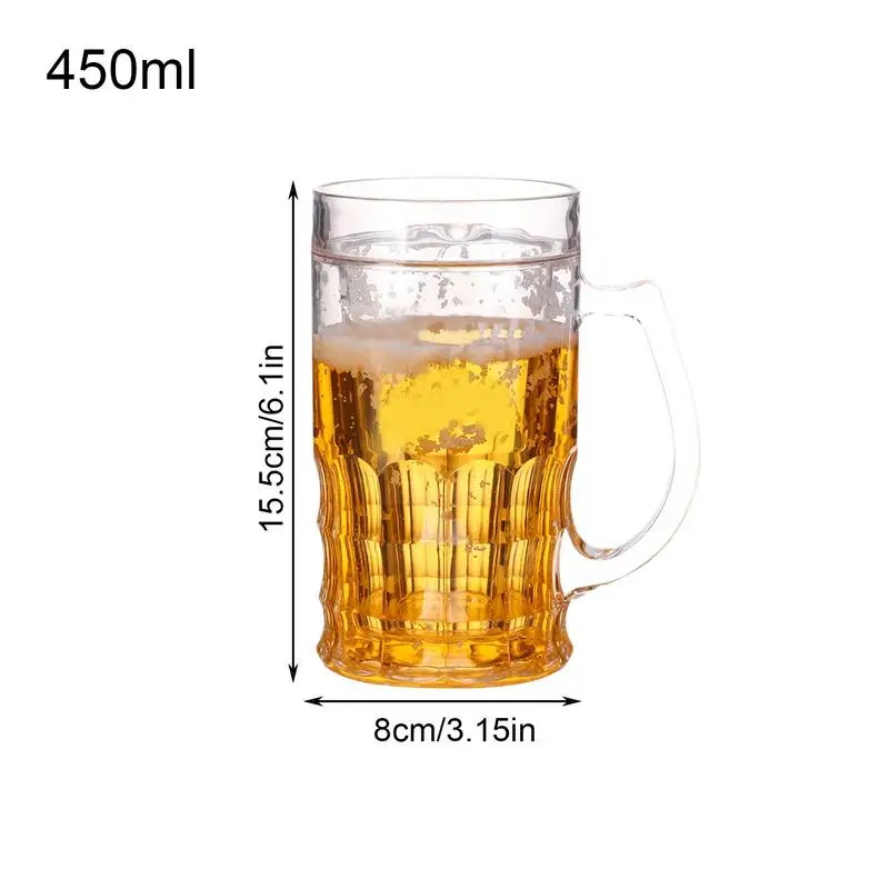 Vaso De Cerveza Falso Doble Capa 400 Ml - Broma Divertida, Plástico, Ideal Para Fiestas Y Bares