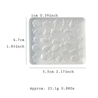 1 pièce Mini moule en silicone pour nail art, formes d'animaux marins, outil antiadhésif en silicone transparent pour ongles en acrylique 6