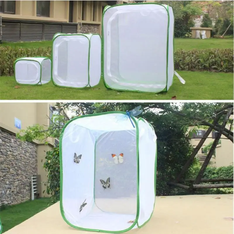Insect Cage Collapsible Mesh Habitat Bird Butterfly Mantis Stick Grid Breeding Cricket Net Cloth Farm Cocoon Silkworm Hatch