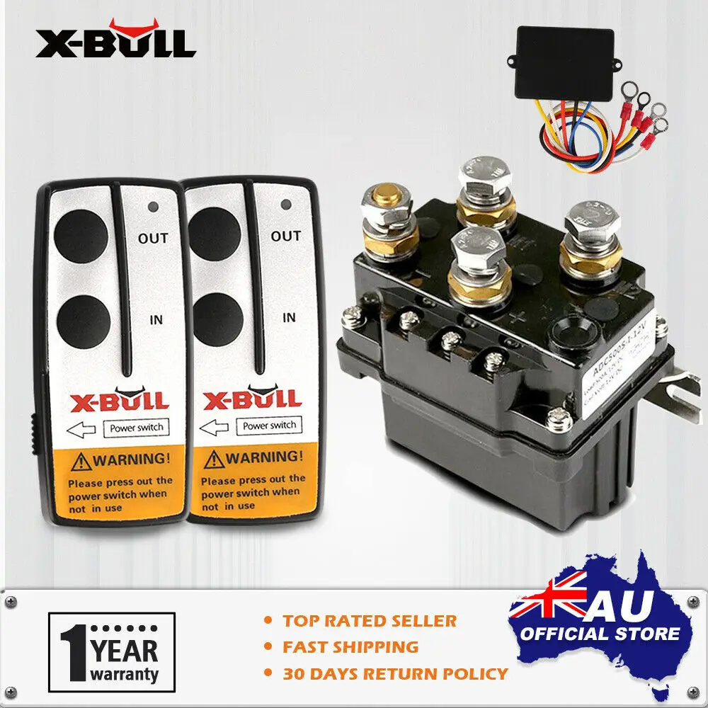 WinchSolenoidRelayController500A12VWirelessRemotesTwin150ft