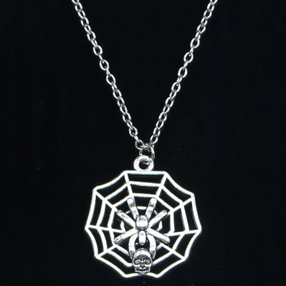 

20 шт. Новое модное ожерелье 29x27 мм Cobweb Spider подвески в стиле Хэллоуина короткое длинное женское и мужское ожерелье Подарочное ювелирное изделие чокер