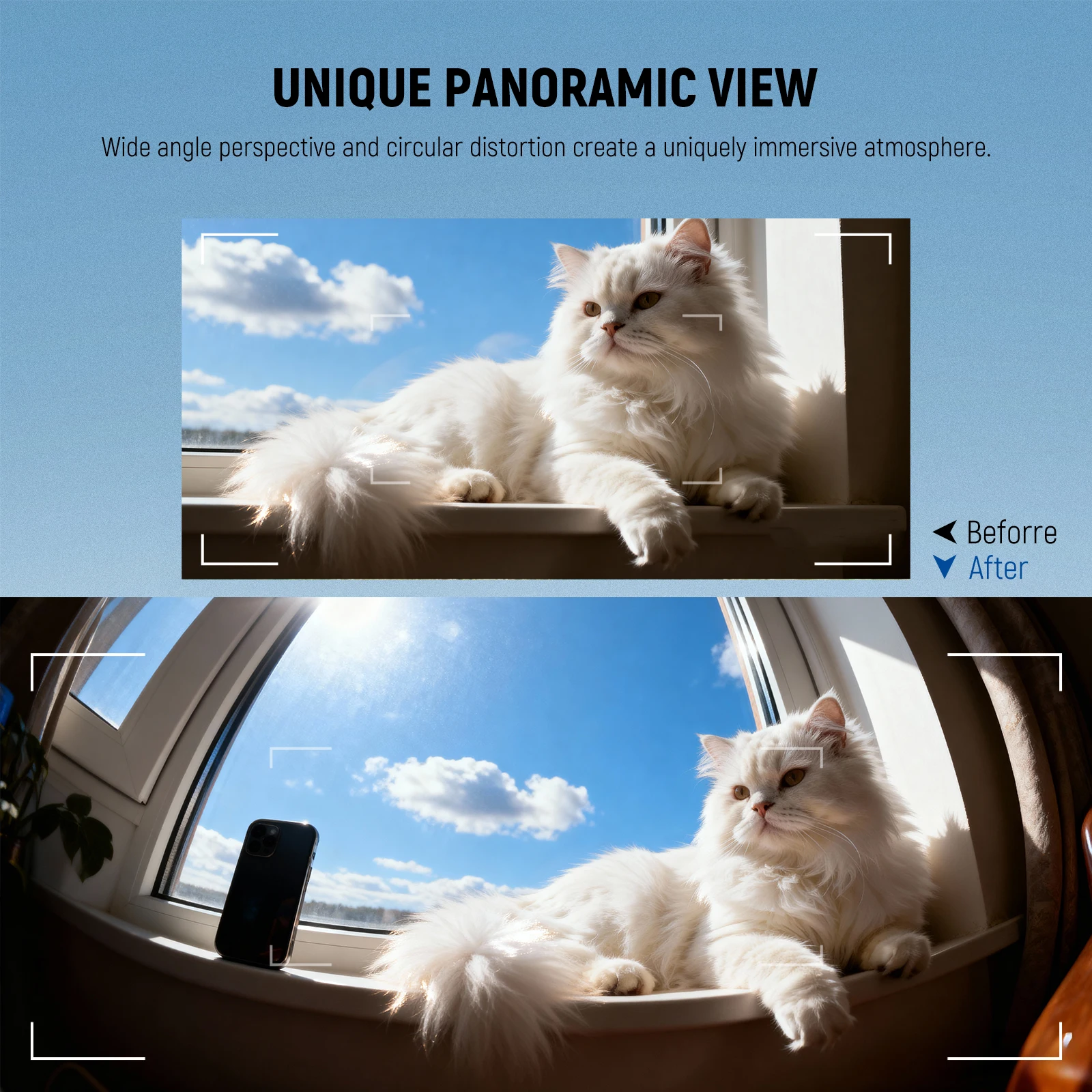 VR Fish Eye Lens For iPhone 1716 Pro Max Android S25 Ultra,Panoramic Fisheye Vie