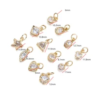 Lot de 10 pendentifs en alliage métallique couleur or avec strass, pour boucles d'oreilles, colliers, breloques, accessoires de fabrication de bijoux à faire soi-même 2