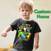 Personalized Custom Name Kids Birthday Number 2-9 Cartoon Dinosaur T Shirt Children Happy Birthday Fashion Boys Girls Tees Gifts 1