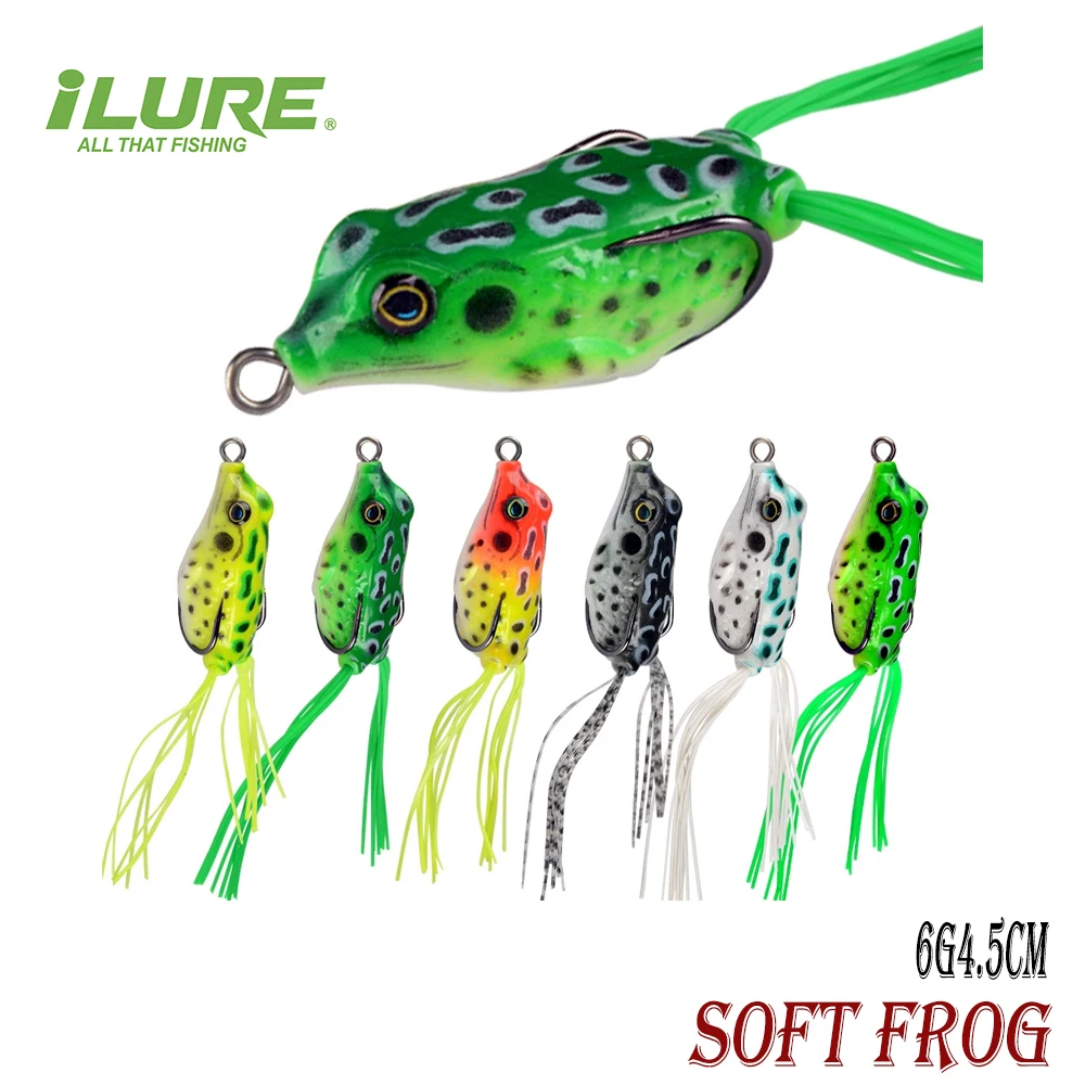 

ILURE Frog Lure Topwater Artificial Silicone Thunder Frog Bait 4.5CM/6G Soft Bait Wobbler For Fishing Perch Trout Pesca Tackle