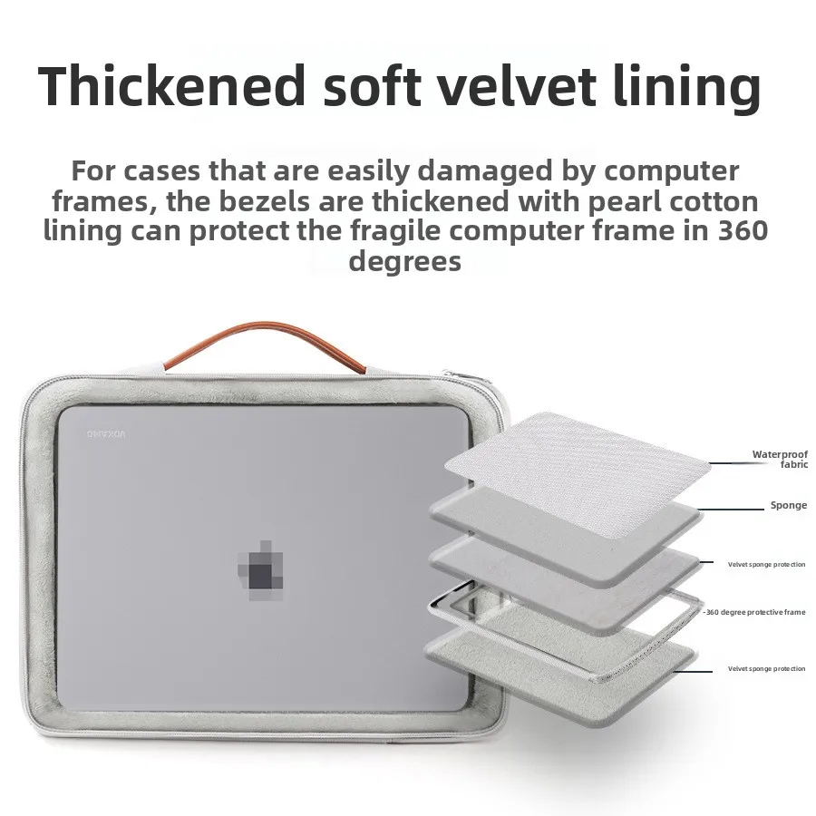 Borsa a tracolla per laptop 13 14.2 15 16 pollici, custodia per notebook per Macbook HP Dell Acer, borsa da viaggio antiurto per computer, valigetta da lavoro - immagine 3