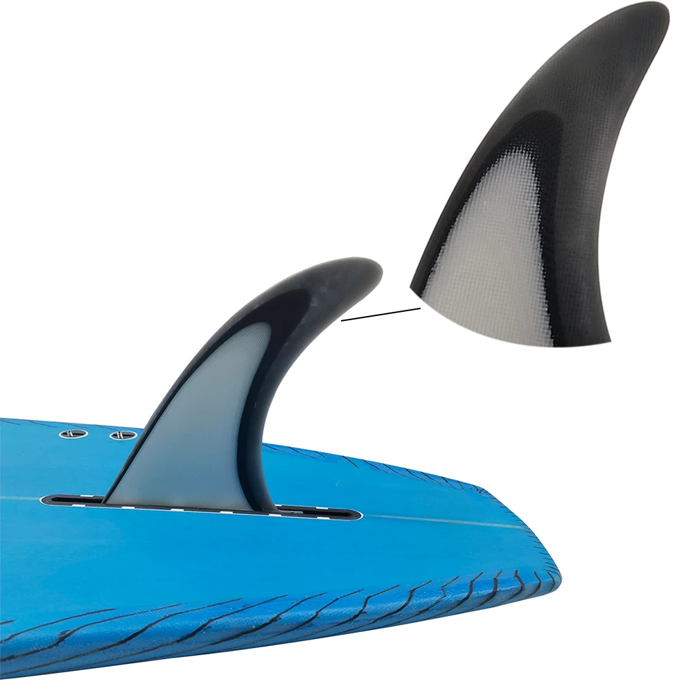 

SUP Board 8/9 Length Centre Fin Fibreglass Quilha Single Fin For Longboard White with Black Surfboard Fin Stand UP Paddle Sport