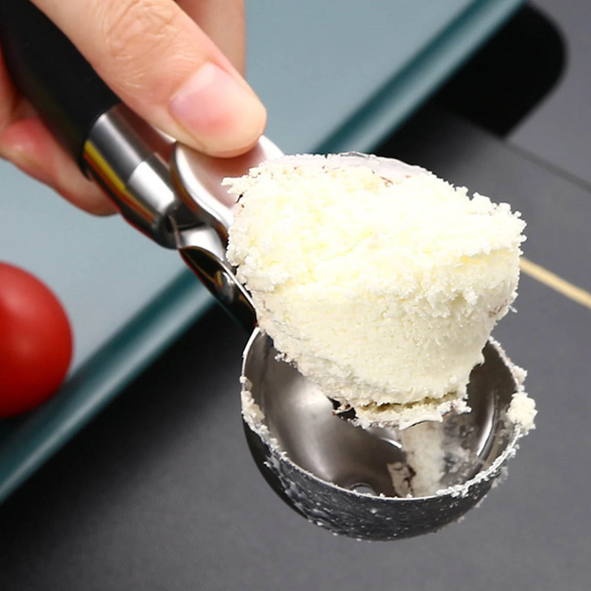 WORTHBUY 304 Stainless Steel Ice Cream Spoon Kitchen Dual-purpose Ice Cream Digger Multifunctional Watermelon Fruit Ball Scoop