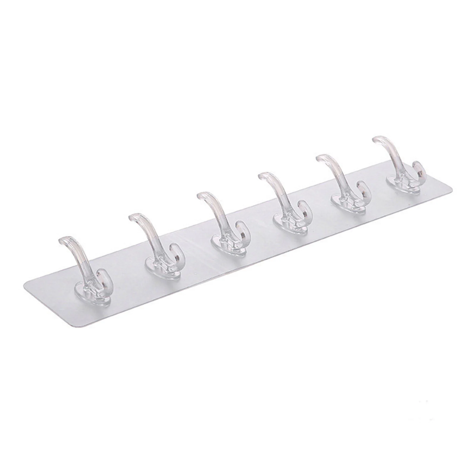 

Adhesive Row Hooks Utility Hooks Oil-proof Waterproof Hooks with 6 Rows for Bath Towel Picture Plant