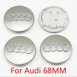 Premium Car Wheel Center Cap Hub Cover Badge - 4PCS Set (68mm Grey)