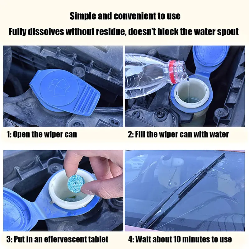 1/5/10/20/100pcs Car Effervescent Tablets Windshield Washer Fluid  Concentrated Glass Water Wiper Solid Cleaner Car Accessary