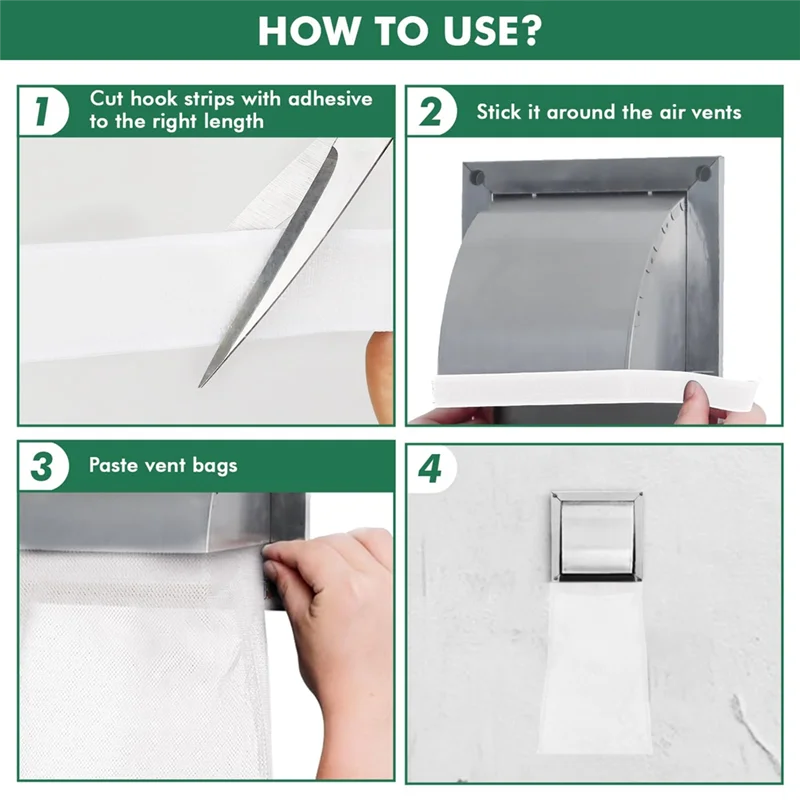 4Pack Dryer Vent Lint Bags Dryer Lint Catcher For Outdoor Vents Capturing And Dust White