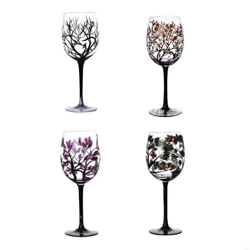 G92C Four Seasons Tree Wine Glasses Gift for Birthdays,Wedding,Valentines Day