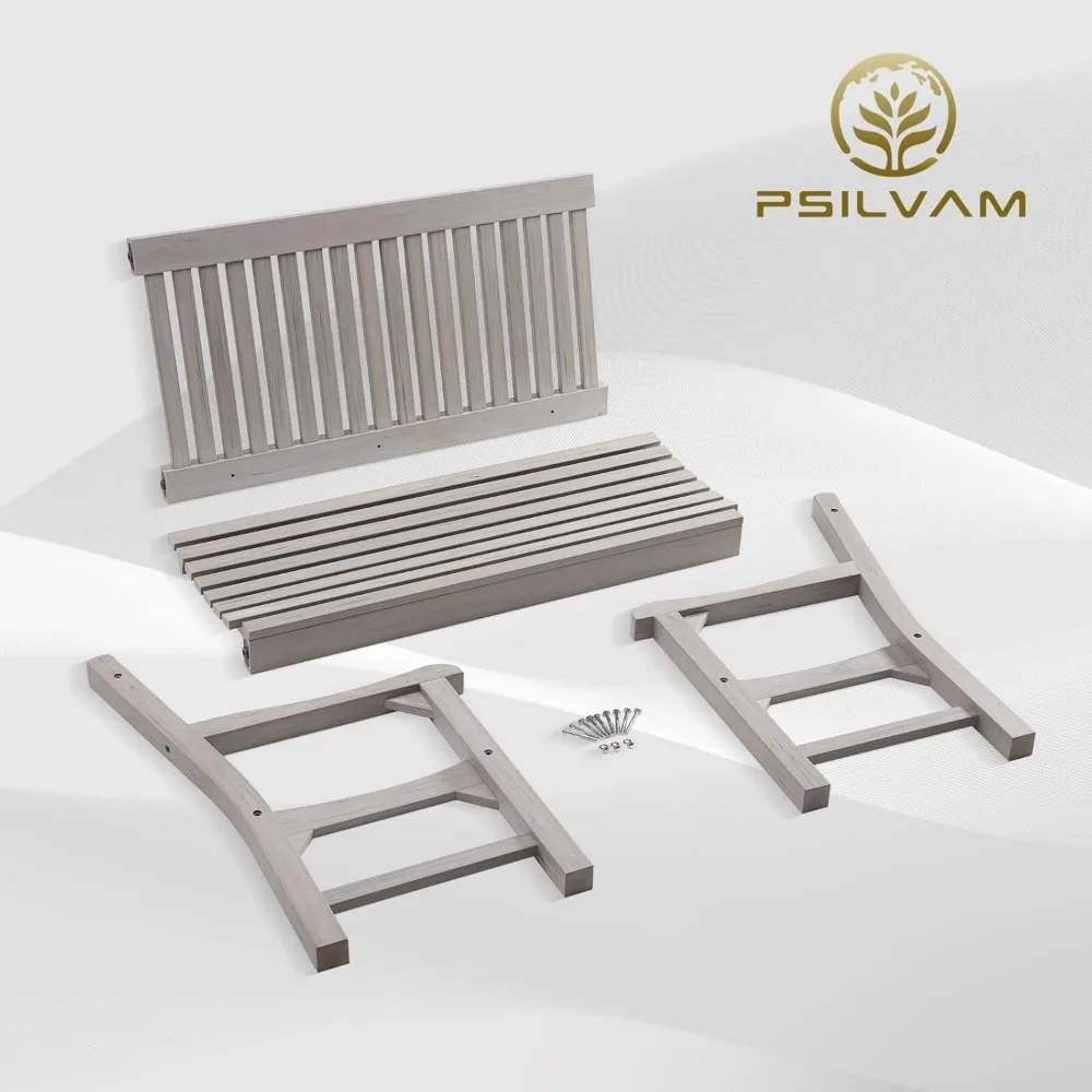 Garden Bench, 2-Person Poly Lumber Patio Bench,All-Weather Outdoor Bench That Never Rot and Fade, Memorial Bench,Suit for Garden 6