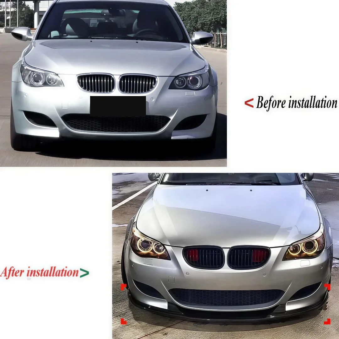 BMW 5 시리즈 E60/E61 M5 2005-2010용 프론트 범퍼 립 스플리터 턱, 에어댐 디플렉터 트림 튜닝 액세서리, 바디킷 개조