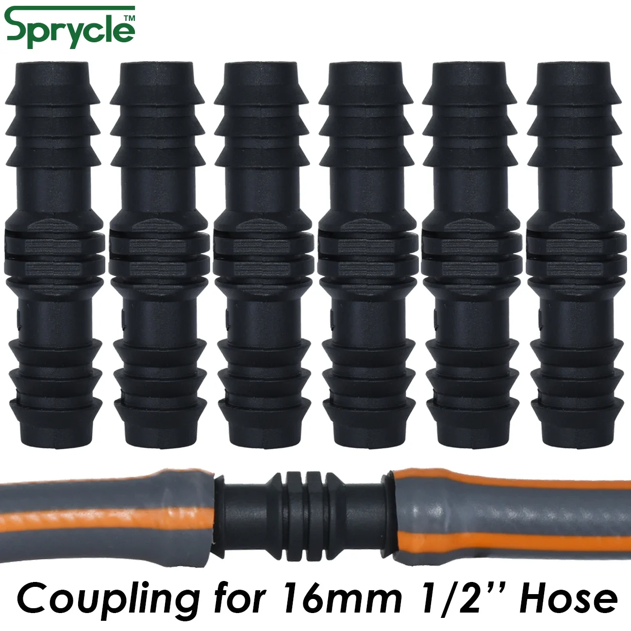 Pipe Connector 10PCS 16mm Couplings Straight Micro Drip Irrigation 1/2'' PE Pipe Tubing Hose Repair Fitting Garden Watering