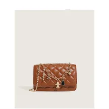 

Dave&Di 2022 Fashion Women's bag French minority light luxury high texture rhombic lattice chain Single Shoulder Messenger Bag