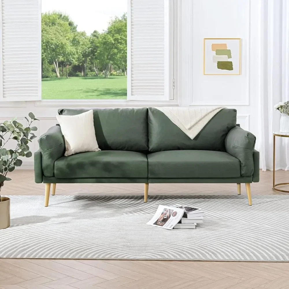 

Fabric Sofa, Green Sofa, Mid Century Modern Couch, 72 Inch Green Couch for Small Spaces, Bedroom Sofa, Apartment Sofa,Green