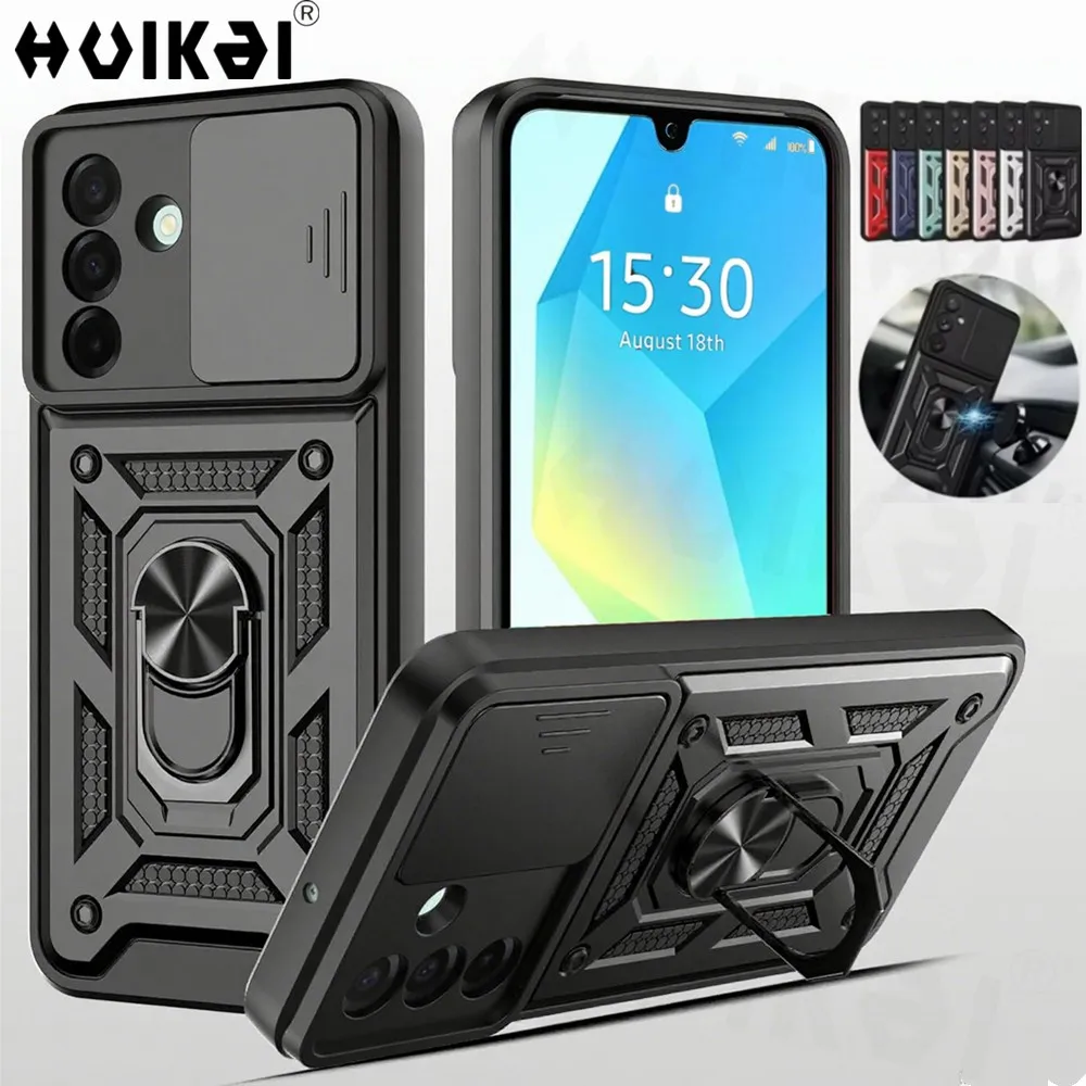 Military Grade Protective Armor Case with Slide Camera Lens and Reinforced Bumpers