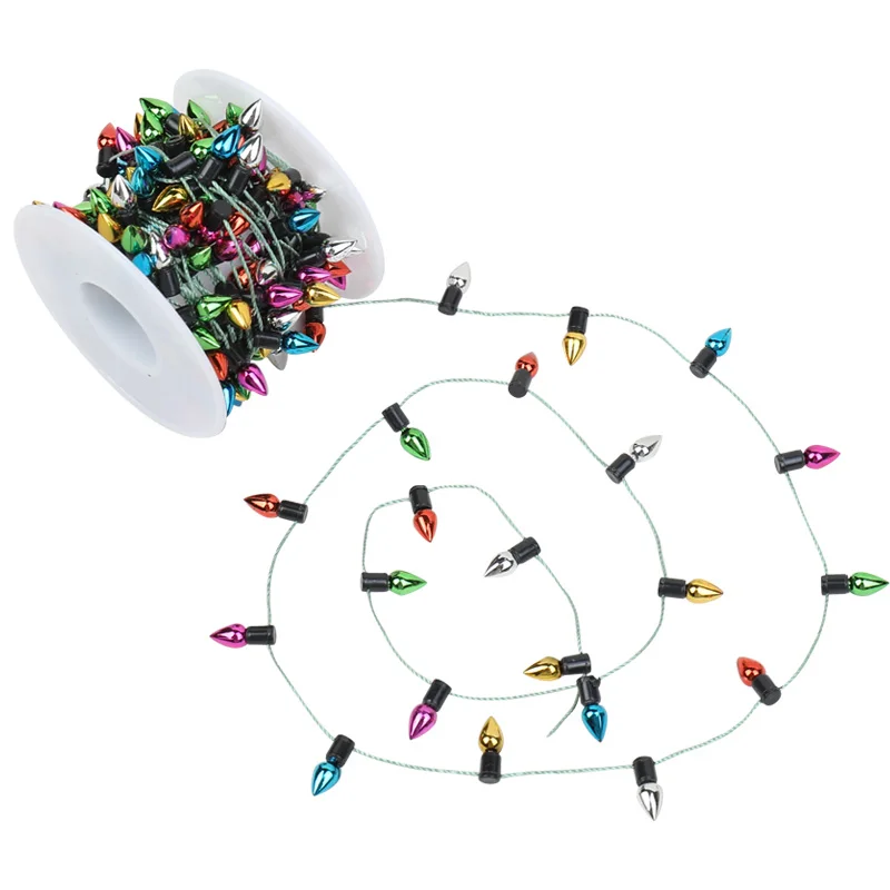 5m Christmas Colorful Bulbs String Garland Xmas Tree Ornaments 2025 Christmas Home Decoration New Year Gift DIY Craft Not LED