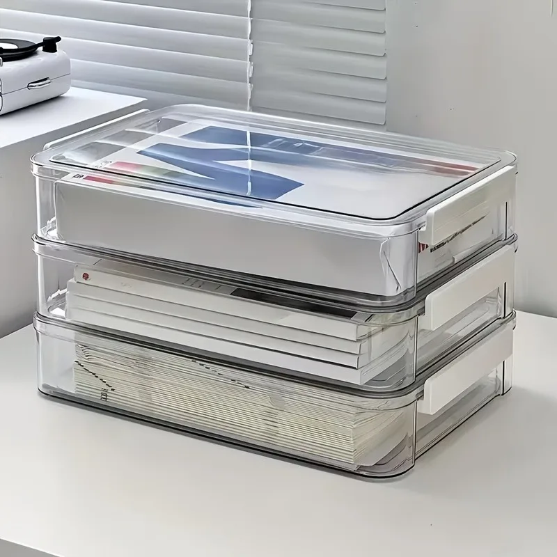 Stackable file storage box,pencil,certificate,test paper storage,office/study/home supplies,back to school season,Christmas gift