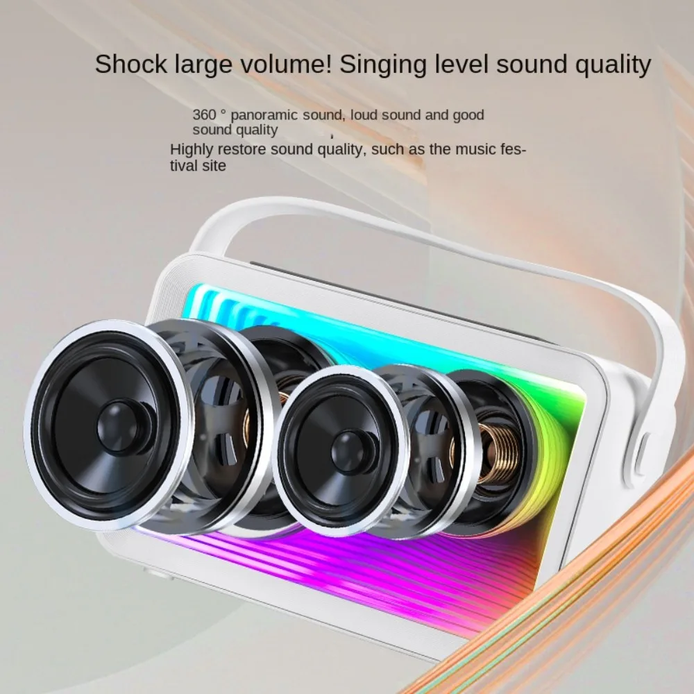 New Mini Karaoke Machine 2 Wireless Microphones Portable Wireless Microphones Bluetooth Speaker BlueTooth Karaoke Speaker Home