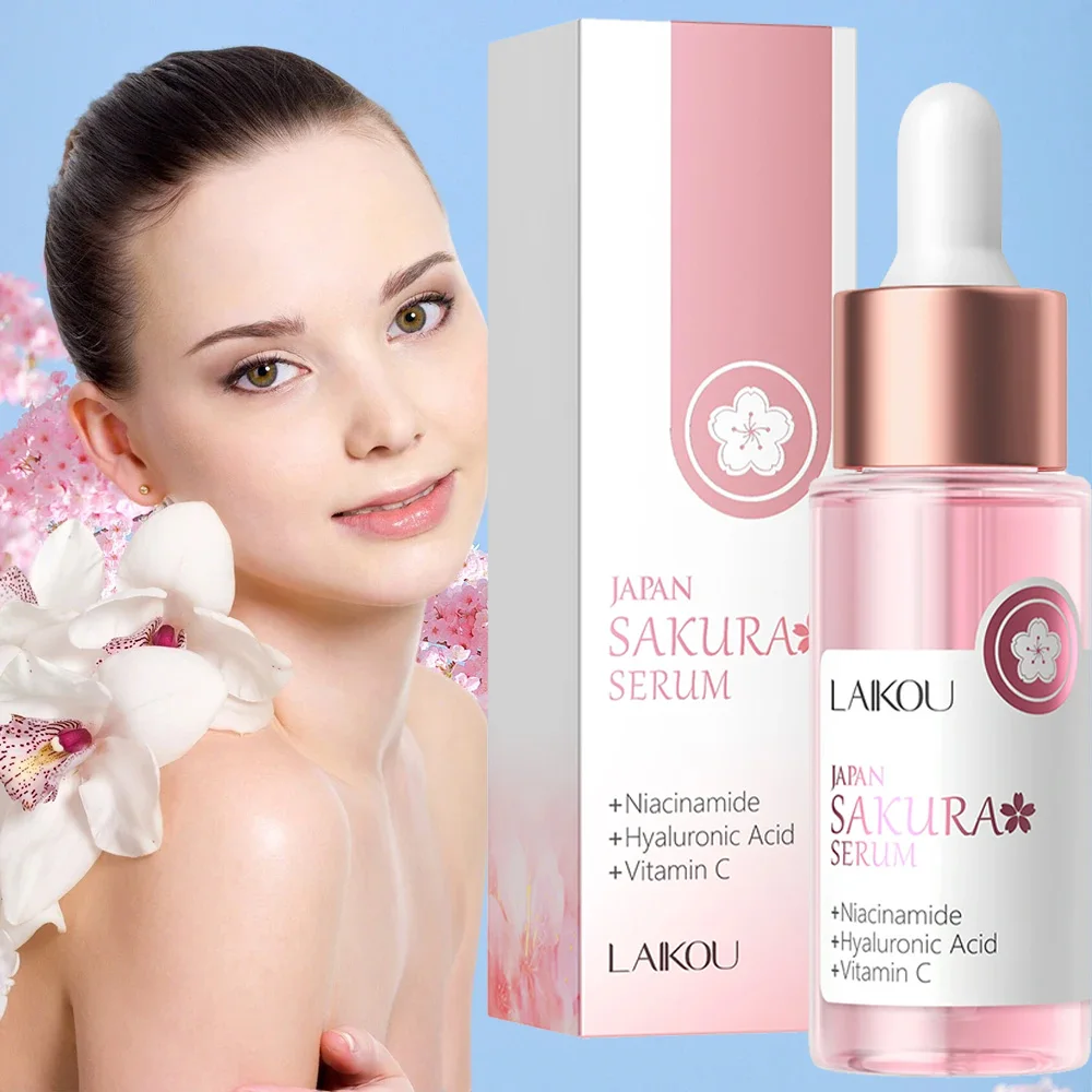 30ml Sakura Face Essence Shrink Pores Anti-Aging Moisturizing Facial Care Brighten Tighten Hydrating Repair Soften Solution 3
