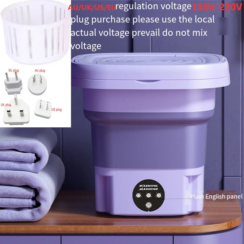 6L 8L Folding Portable Washing Machine with Dryer Big Capacity Mini Washer  for Clothes Travel Home Underwear Socks Kids 접이식 세탁기