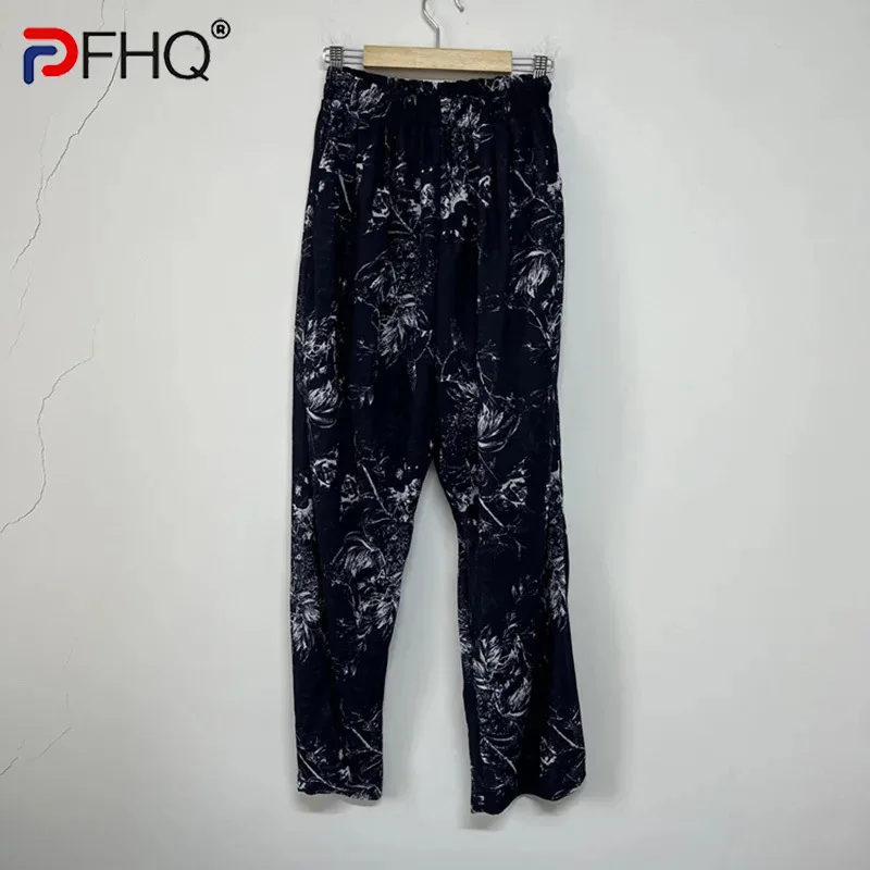 

PFHQ прозрачные кружевные сетчатые мужские брюки с рисунком, летние тонкие мужские брюки в китайском стиле, шикарные брюки с эластичной талией 21Z4776