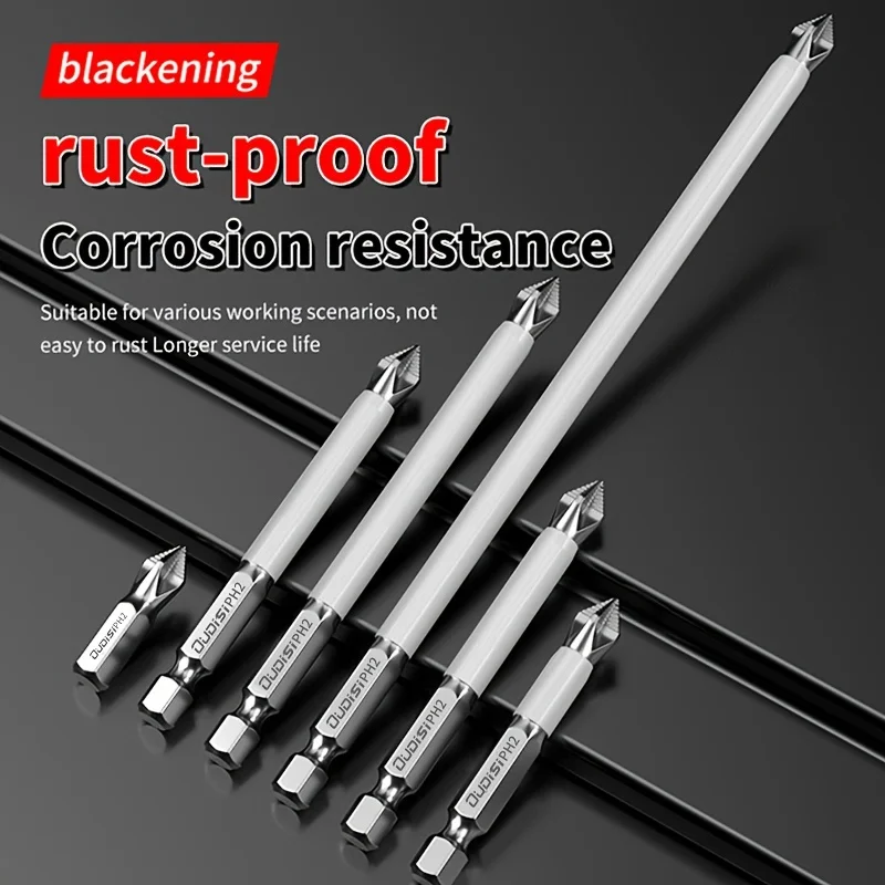 6 PCs Non-Slip Magnetic Cross Head Household Electric Driver Screw Set - High Hardness Hand Drill Bits for Electric Screwdrivers 6