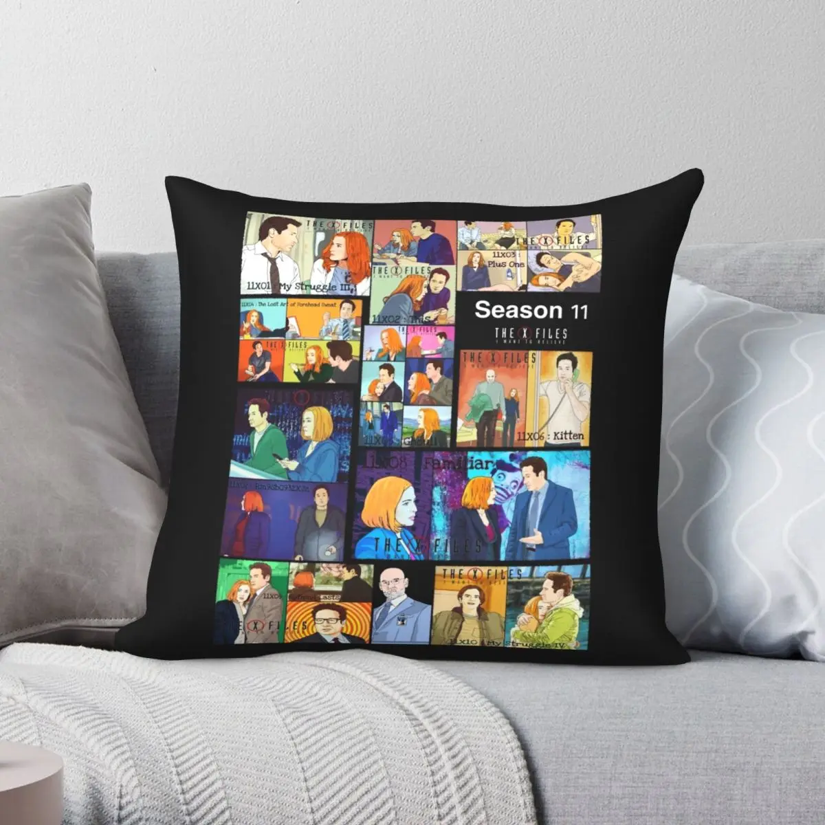 

Чехол для подушки на молнии, из полиэстера и льна