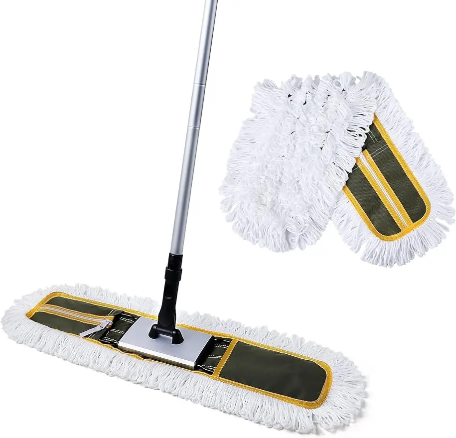 

CLEANHOME 24" Commercial Dust Mop for Floor Cleaning, Heavy Duty Floor Mop with 59” Extendable Long Handle,