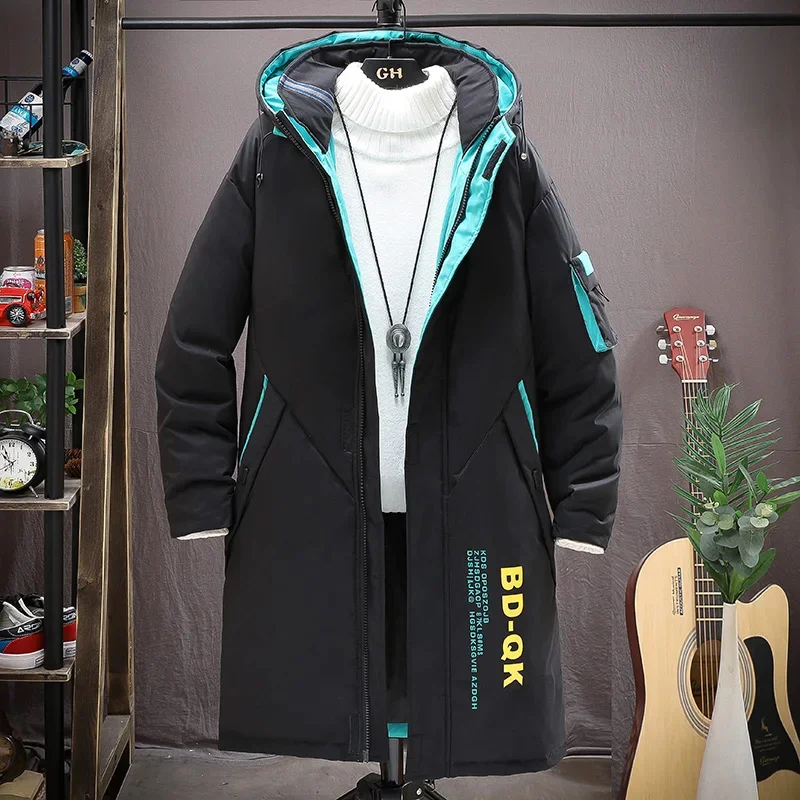 Description Picture 4 of itemMen's Long Autumn And Winter Hooded Windproof Thick Warm Jacket Parka Brand Outdoor Clothing Fashion Casual Windbreaker