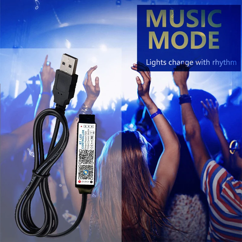 Mini Smart RGB Controller 5V USB Bluetooth Dimmer APP for Music