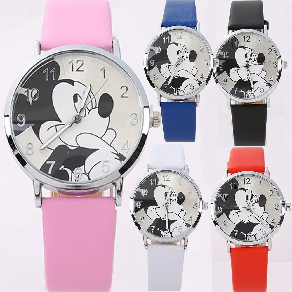 Disney Fashion Mickey Stainless Steel Casual Quartz Watch for Women Men Dress Gift Mickey Mouse Brand