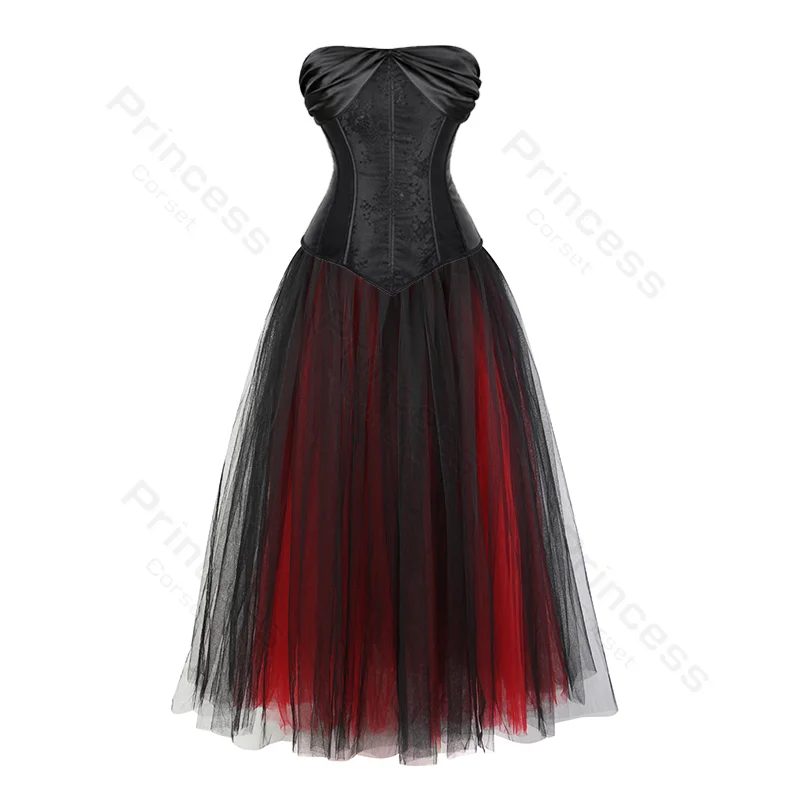 Women Corset Top With Zipper Wedding Corset Dress Lace Up Satin Overbust Corset Gothic Sexy Christmas Corset Plus Size