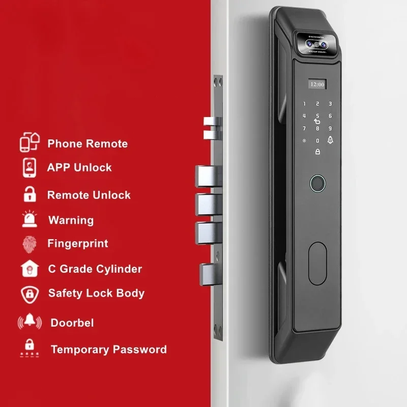 Fingerprint Lock 3D Face Recognition Smart Door Lock WIFI APP Remote Control Home Security Gate Electronic Door