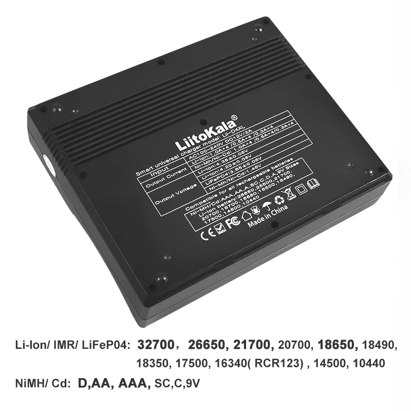 LiitoKala LCD 디스플레이 배터리 충전기, Lii-D4XL 21700, 18650, 3.7V, 리튬 이온, 3.2V, LiFePO4, 1.2V, NiMH/Cd, 26650 26700, 32700 D,