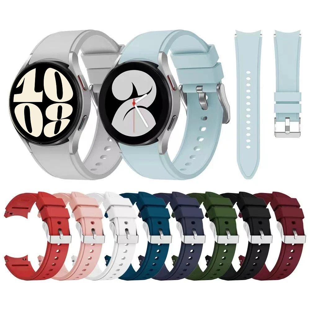 

20MM Watch Strap for Samsung Watch Galaxy 6 5 4 44mm 40mm Sport Original Silicone Wristband For Samsung Watch6 Classic 43mm 47mm