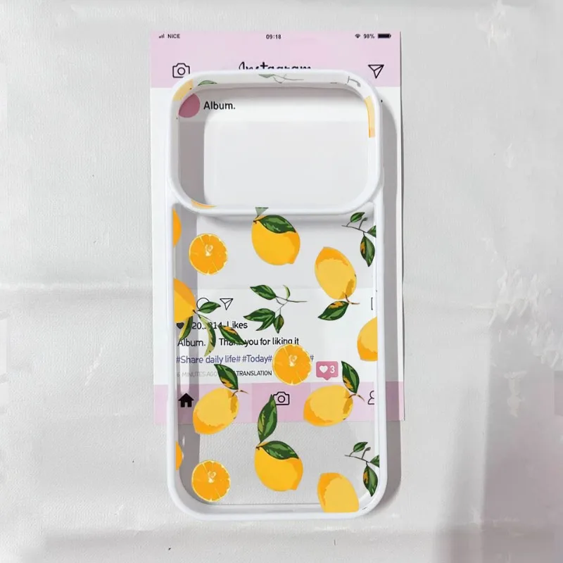 Summer Fruit Lemon Flower Clear Phone Case - Transparent Acrylic Cover Shell