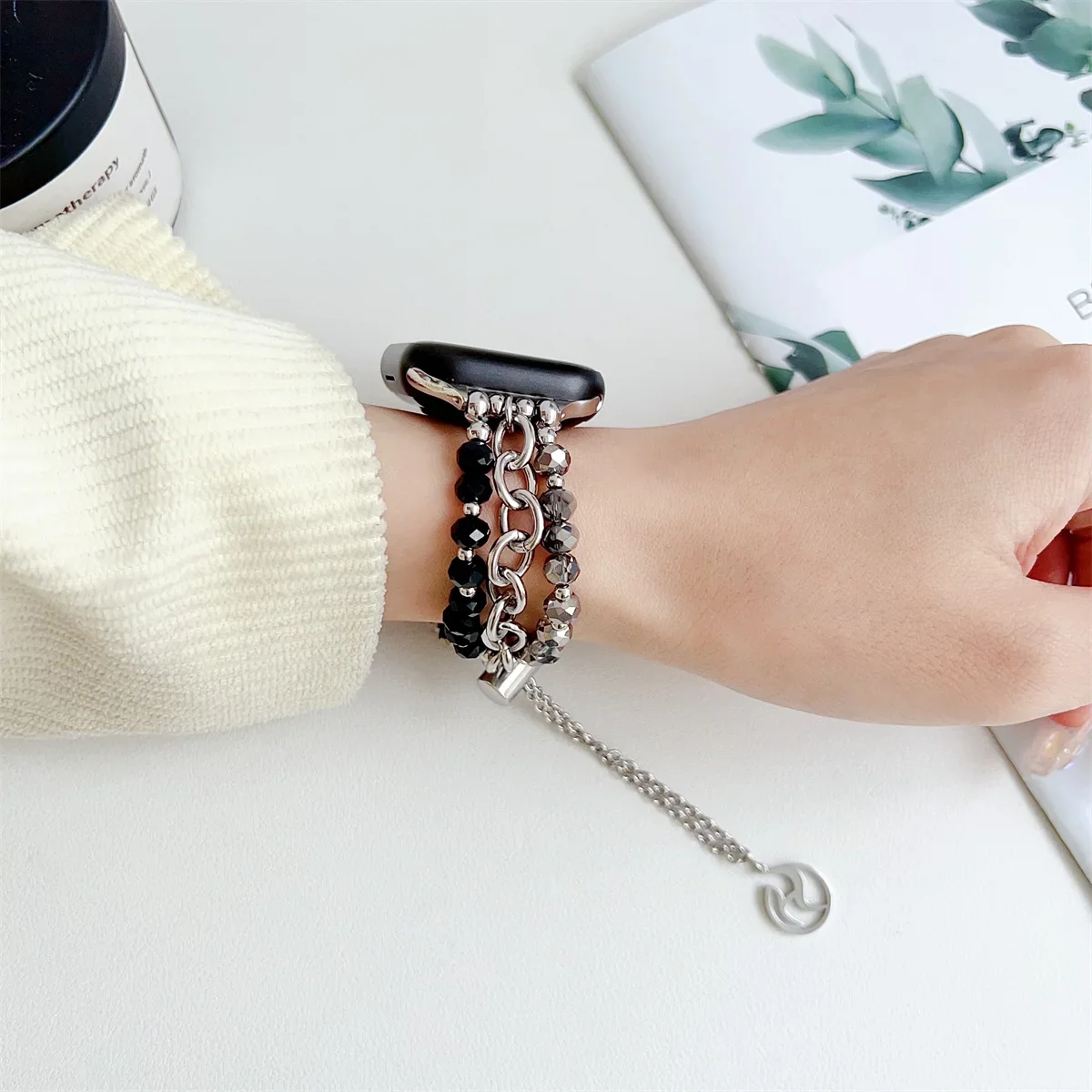 Bracelet de montre à bijoux pour iWatch Ultra 2 Series 10/9/8/7/6/5 Bracelet de montre tendance 42/44/45/46/49 mm 38/40/41 mm_voghion.com
