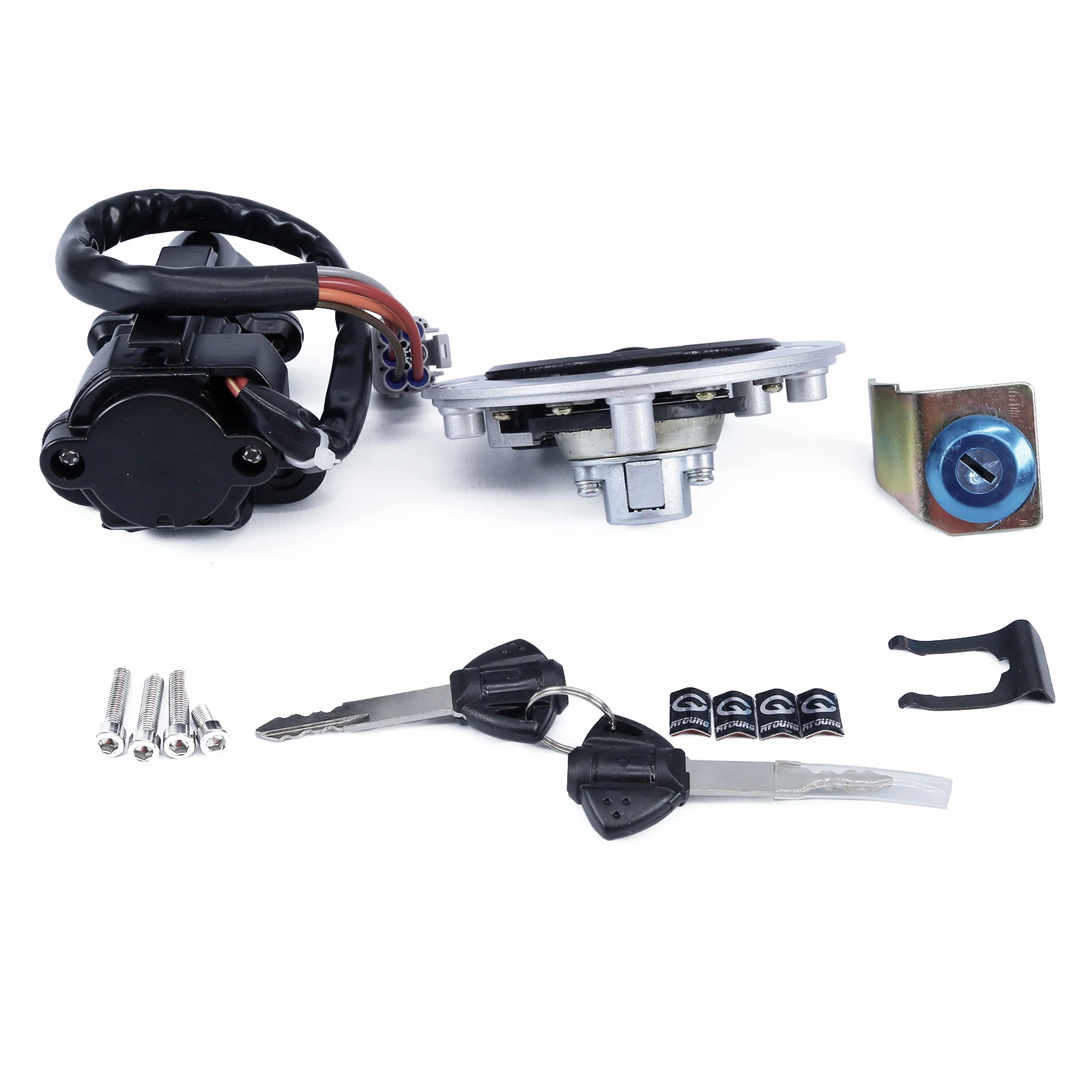 스즈키 GSXR600 GSXR750 GSXR1000 2006-2018 오토바이 점화 스위치 연료 가스 탱크 캡 시트 잠금 키 세트