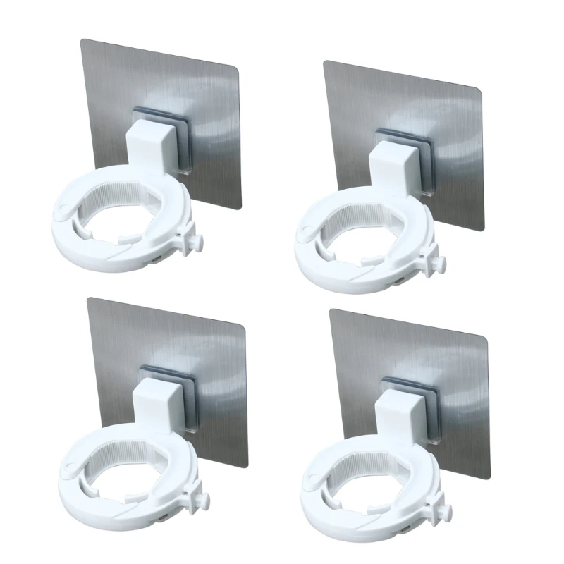 

Soap Pump Bottle Dispenser Holder Stand 4 Pcs Self-Adhesive Hand Sanitizer Hanging Rack Wall Mounted Shower Gel Bottle