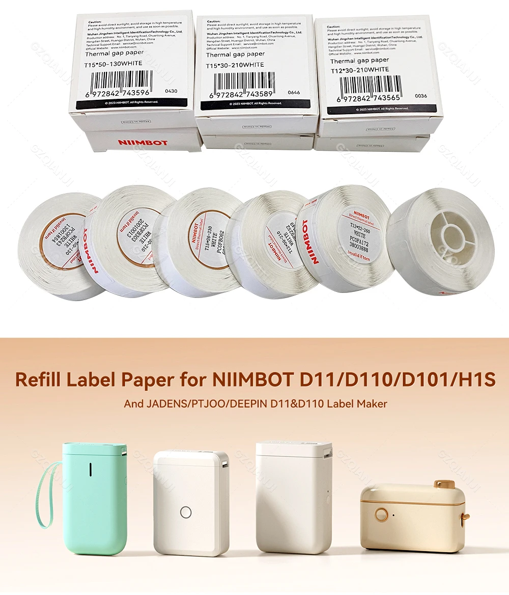 Thermal Label Paper Pricetag Name Waterproof Tear Resistant 12*40mm 160pcs/roll Home Book File Papel for Niimbot D110 D11D101