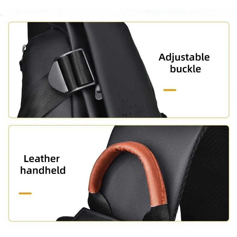 Multifunctional Crossbody Bag for Men, Single Shoulder Sports Bag, Motorcycle Backpack, Nylon Waterproof, Lightweight, Urban