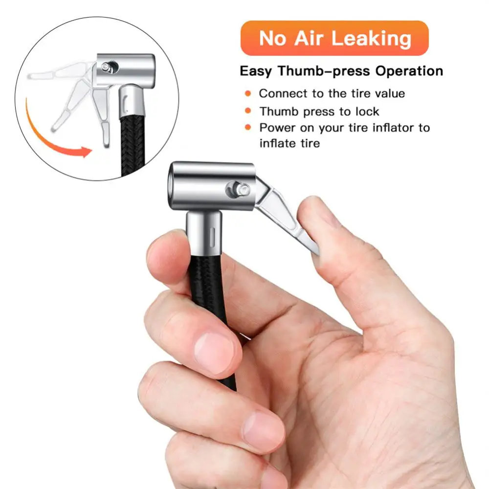 Air Pump Accessories 20/60cm Air Pump Screw Adapter Zinc Alloy Extension Quick Inflation Chuck Car Tire Inflator Hose Tube Conversion For Bike Moto