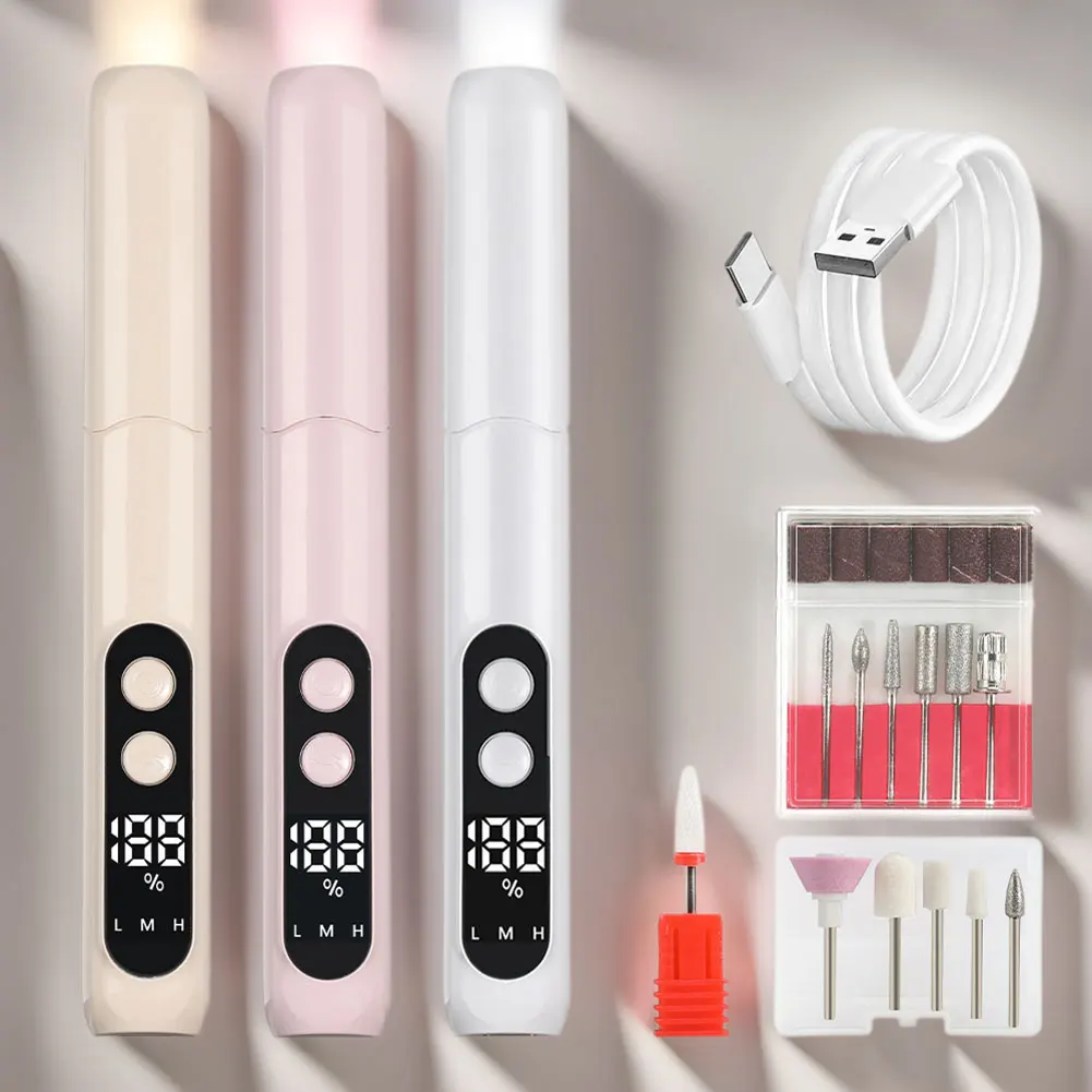 전기 네일 드릴 기계, USB 네일 파일, 휴대용 매니큐어 페디큐어 키트, 오래..