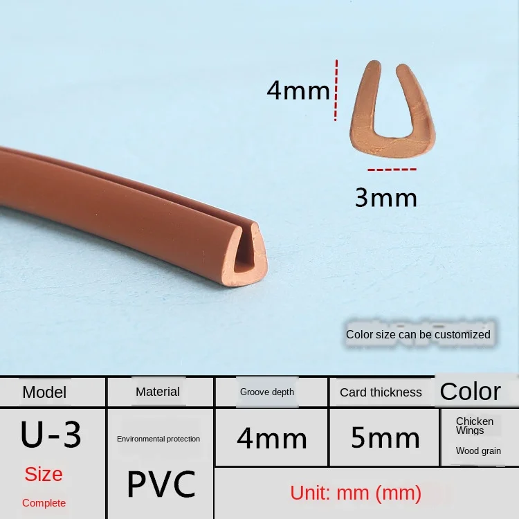 U Edge Banding Veneer - Soft PVC Edgeband in Assorted Colors and Sizes