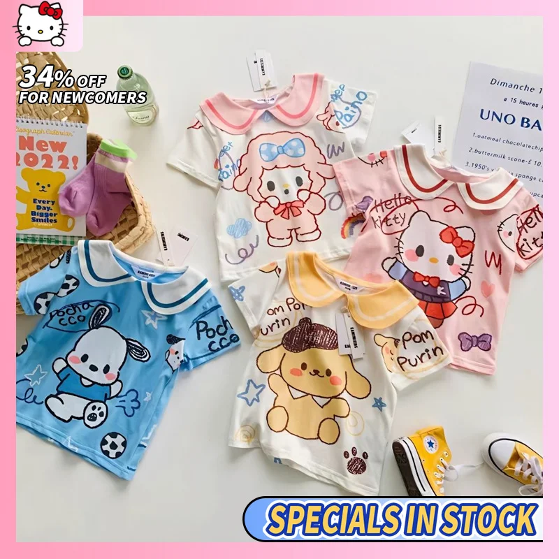 

Cinnamoroll Short Sleeve Kids Boys & Girls Kids Summer 2023 New Cartoon Print Quick Dry Breathable Short Sleeve T-Shirt Top