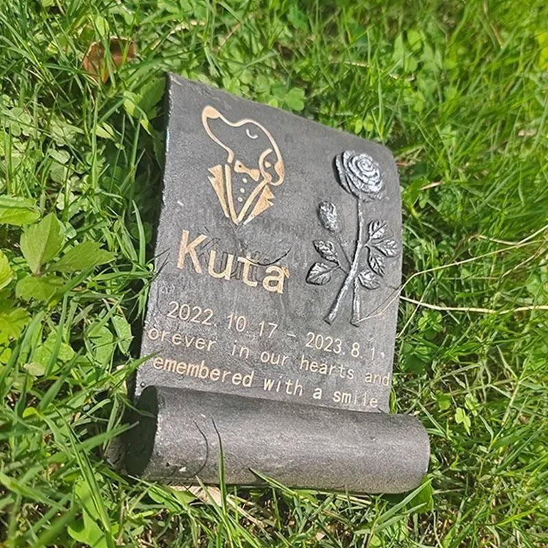 Pet Memorial Stone Dogs Name of Death Personalized Pet Loss Gifts Dog Grave Marker Plaque Tombstone Custom